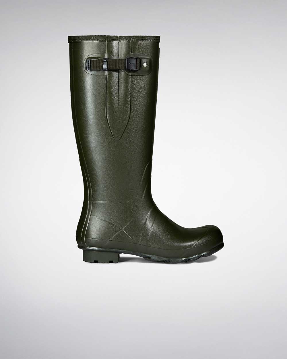 Hunter Norris Field Side Adjustable Neoprene Lined Men's Wellies NZ-37358Q Dark Olive